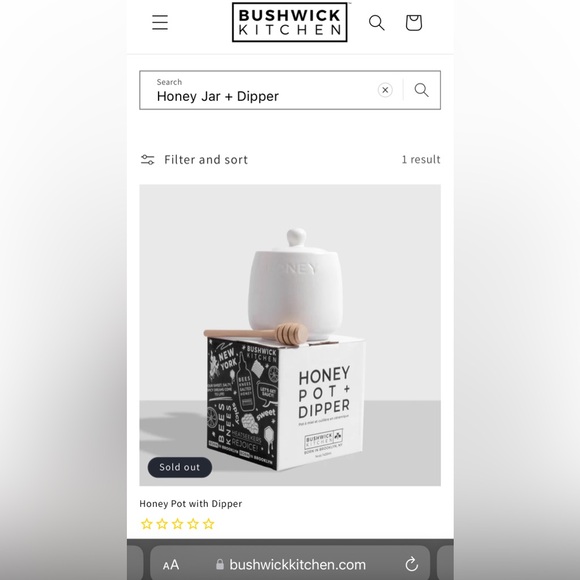 New in box / Honey Jar + Dipper by BUSHWICK KITCHEN - Picture 3 of 15